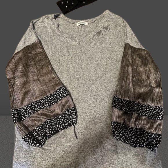 Grey Bubble Long Sleeve Sweater - Picture 8 of 10